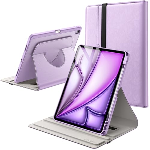 Housse iPad Air 13 M4 rotative violette idéale pour travailler et dessiner partout