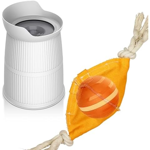 Motion Activated Dog Rolling Ball,Squeaky Dog Toys & 15.4in Elevated Dog Bowls No Spill Dog Water Bowl Cover