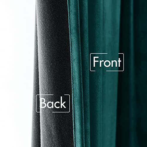 Image of MIULEE Velvet Blackout Curtains 52x84 inches 2 Panels Emerald Green | Luxury, Bedroom Living Room, Thermal Insulated, Home Christmas Decor, Super Soft Window Drapes, Rod Pocket & Back Tab