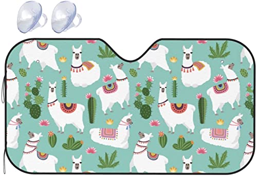 Parasol para el viento del coche, elegante funda protectora de llama y cactus, contra rayos UV, hielo, nieve, heladas, para coches, SUV, todo tipo de clima
