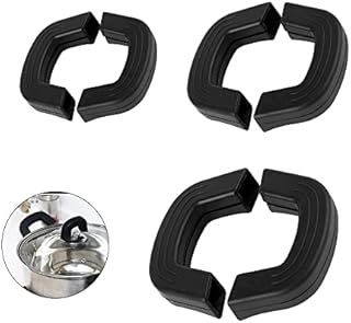 MiSevteen 6 Pcs Silicone Assist Hot Pan Handle Holder Silicone Pot Handle Grips 3 Sizes Removable Silicone Hot Handle Pot Holder Sleeve for Casserole Metal Frying Pans Woks Pans Skillets Oven Trays