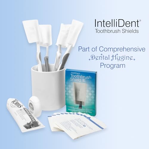 Intellident Toothbrush Shields - Pack of 10 Toothbrush Head Cover Caps - Breathable, Quick-Drying & Disposable - Perfect for Travel, Home & Office Use