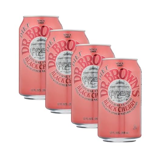 Dr. Brown Soda Black Cherry Diet, 12 Fl Oz (Pack of 4)