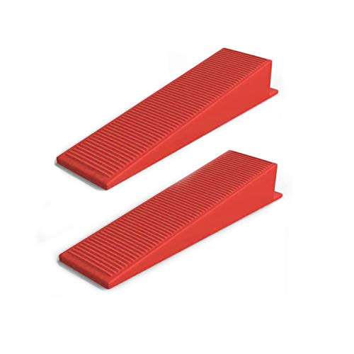 200 Pcs Reusable Leveling Wedges, Tile Leveling System Wedges For 1/8" spacers, 1/16" spacers, 1/32" spacers and Tile Leveling System Kit (Red)