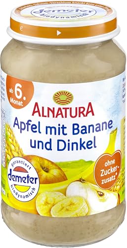 Alnatura Demeter Bio Apfel-Banane mit Dinkel, 6er Pack (6 x 250 g)