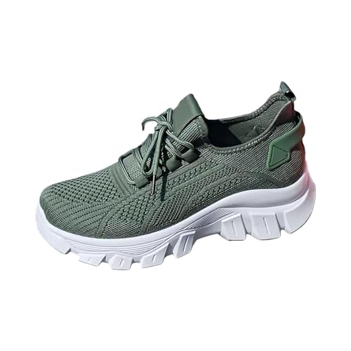Woven Sneakers for Women Lightweight Breath Mesh Slip On Walking Shoes Casual Comfort Gym Workout Jogger Sneakers Fashion Outdoor Non-Slip Soft Sole Tennis Shoes Green