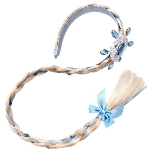 Pevlkawr Mädchen Perücken Haarteil Prinzessin Haarreif Zopf Haarschmuck Zopf Mit Haargummi Kinder Perücken Für Geburtstag Party Cosplay Geschenke