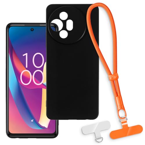 OAGELIM 2-in-1�ی�P�[�X�ƃ��X�g�X�g���b�v TCL 50 XL 5G �Ƃ̌݊������� ���O���\�ȃ��j���[�h�t���d�b�J�o�[�A����~�ߕ����h�~�O���b�v�n���h�� (�u���b�N + �I�����W)