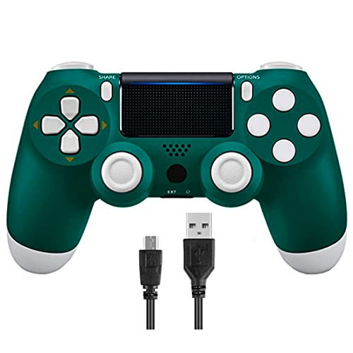 Donop Wireless Controller Compatible for PS4 / Slim/Pro Console, Double Vibration, 6-Axis Gyro Sensor, Speaker, Built-in Audio Jack with Charging Cable (Alpine Green)
