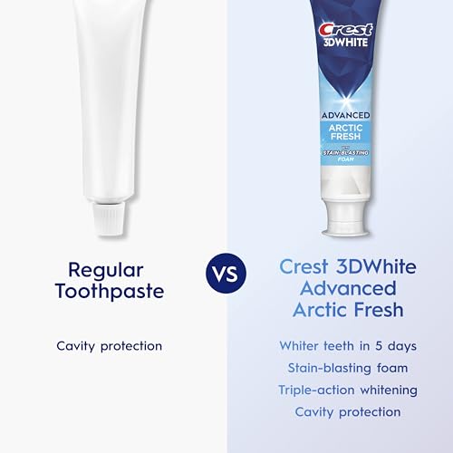 Image of Crest 3D White Advanced Teeth Whitening Toothpaste, Arctic Fresh, 3.3 oz, Pack of 3