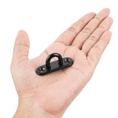 Winter Shore M5 Deckenhaken Schwerlast (8er-Pack) - 50 mm Augplatte Edelstahl zum Aufhängen von Pflanzen - Schwerlasthaken Decke für Lichterketten im Freien - Augplatte Schwarz für Hängepflanzen