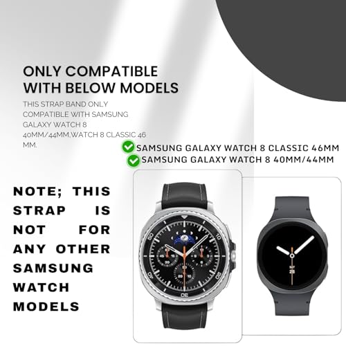 Image of YODI Strap Bands Compatible With Samsung Galaxy Watch 8 40mm 44mm /Watch 8 Classic 46mm Band,silicone strap with stitching Design Wristband for Galaxy Watch 8 /8 Classic Small /Large Size