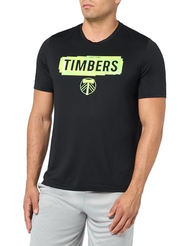 adidas Men's Portland Timbers MLS Short Sleeve T-Shirt, Black/Green, X-Large