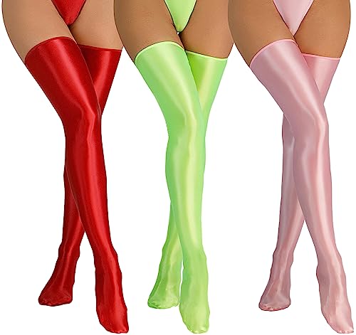 Bas de cuisse opaques et brillants pour femme : collants sexy sans couture confortables