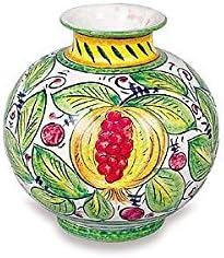 Hand Painted Italian Ceramic Frutta Mista Vase Handmade in Italy