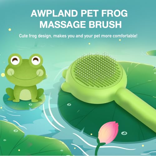 Image of Dog Brush for Shedding, Gentle Self Cleaning Pet Brush with Release Button for Cats and Dogs, Easy to Remove Loose Hair Daily Grooming Tool During Shedding Season