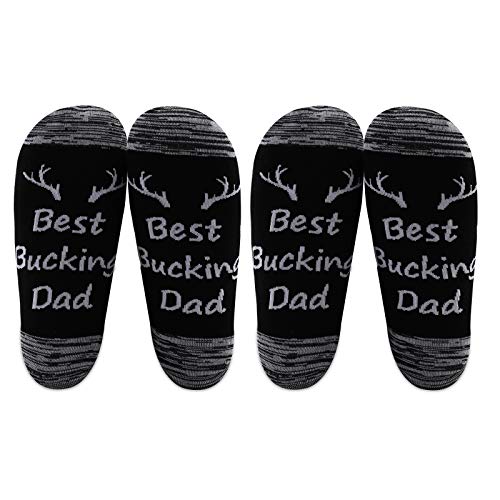 LEVLO Dad Sock Gift Hunting Season Gifts Best Bucking Dad/Grandpa Socks for Husband Father Papa Socks Deer Gift