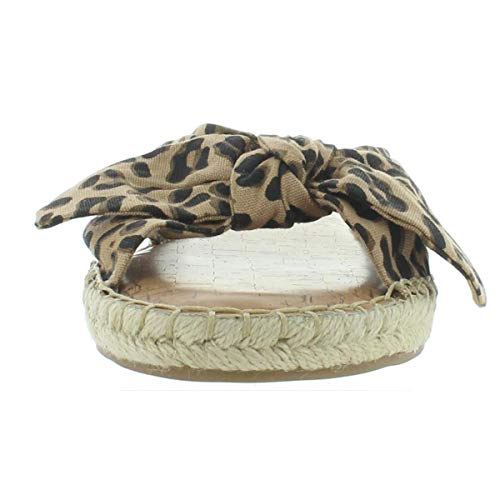 NINE WEST Womens Brock Animal Print Bow Espadrilles Tan 8 Medium (B,M)3