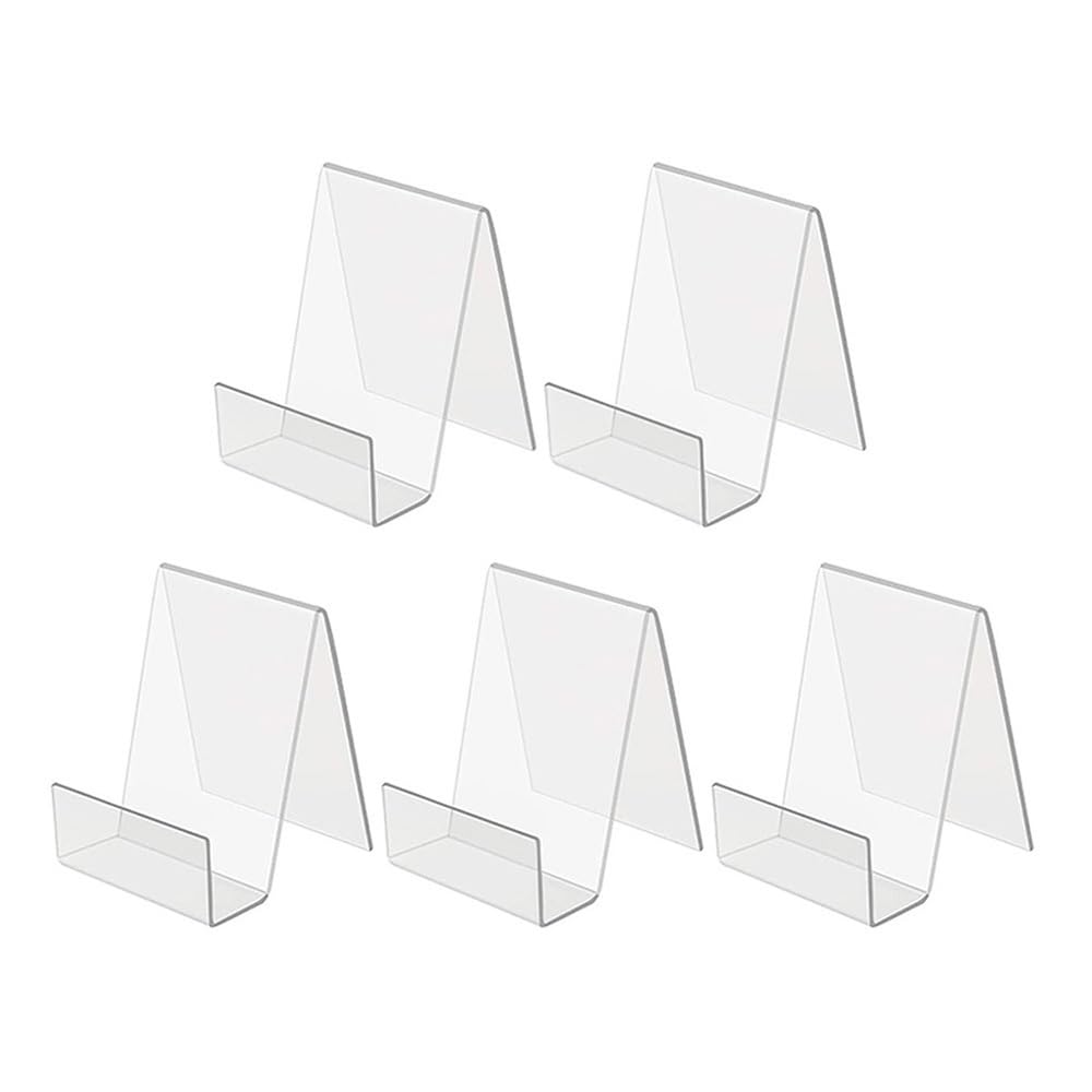 WYWSSSWY 5Pack White Acrylic Book Holder Desktop Display Easel for Library Office Store Advertising Display