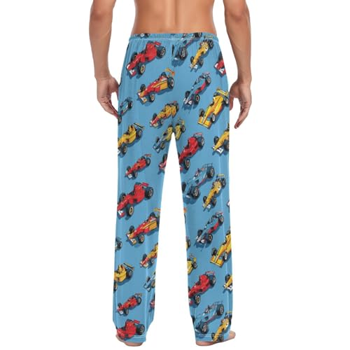 Hippie Vintage Racing Cars Pajama Pants Race Car Flag Lounge Sleepwear PJs Men's Pajama Bottoms Lightweight Sleep Pants M2
