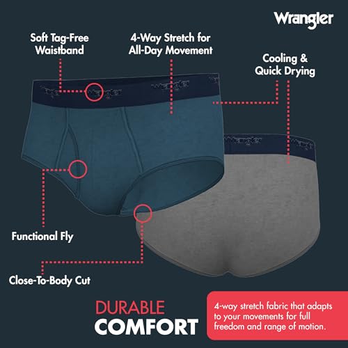 Wrangler Soft Flex Cotton Briefs Mens Underwear for Men - Pack of 6 Mens Briefs4
