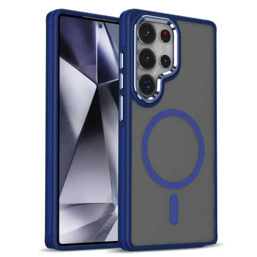 Protection Samsung S23+ compatible chargeur induction antichoc bleu