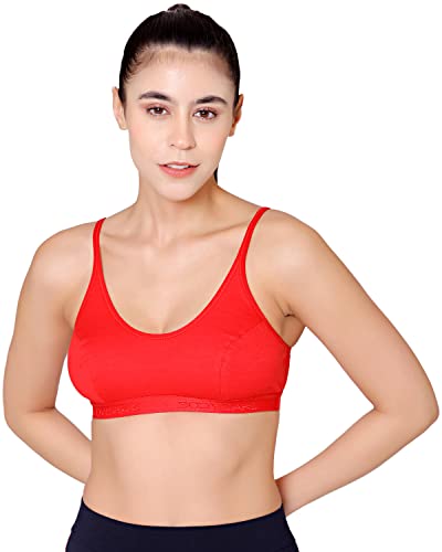 Image of BODYCARE Women's Cotton & Spandex Non Padded Non-Wired Sports Bra (Pack of 3)