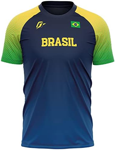 OverFame Camiseta Filtro UV Brasil - Masculina, Manga Longa, Amar...