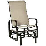 Outsunny Outdoor Glider Chair, Gliders for Outside Patio with Smooth Rocking Mechanism and Lightweight Construction for Backyard, Brown/Tan