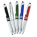 Stylus Pen for Touchscreen Devices, Tablets, iPads, iPhones, Multi-Function Capacitive Pen with LED Flashlight, Ballpoint Ink Pen, 3-in-1 Metal Pen, Multi, 12PK