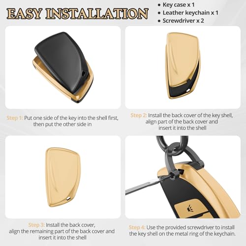 Image of For Chevy /GMC Key Fob Cover Accessories, Matte TPU Material, With a Cute Leather Keychain, for Silverado Sierra Tahoe Suburban Equinox Traverse Yukon Denali Terrain Acadia