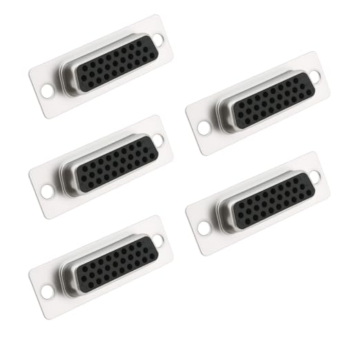 The Lord of the Tools 5Pcs 26Pin Connector DB26 Three Row Female Serial Port Socket for Automatic Control Unit Cash Register