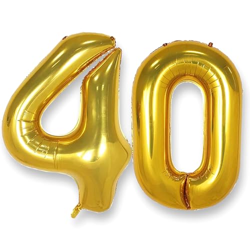 AULE 40 Inch Gold 40 Balloon Number Foil 0-9 Birthday Big Numbers