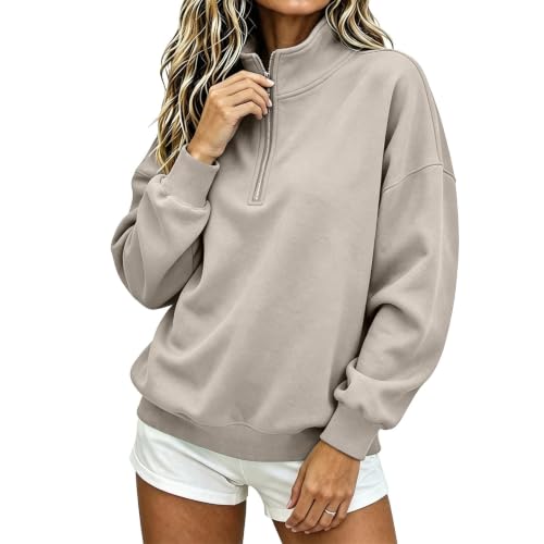 FPMLUXLL Women's Quarter Zip Sweatshirts Long Sleeve Pullover Sweatshirt - image 2