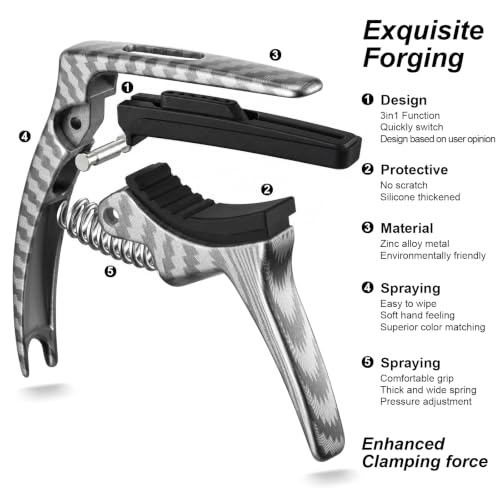 Image of Guitar Capo 3in1 Metal Capo for Acoustic&Electric Guitar Accessories