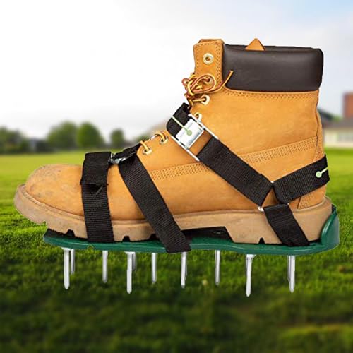 MZSX Garden Grass Aerators Adjustable Straps,Effectively Aerating Soil For Garden Grass Lawngarden Tools Loosening Shoes, Garden Art Lawn Aerated Grass Nail Shoes, Garden Grass Aeration