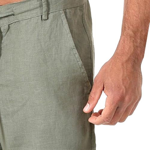 Shorts deportivos para hombre color sólido verde miniatura 4