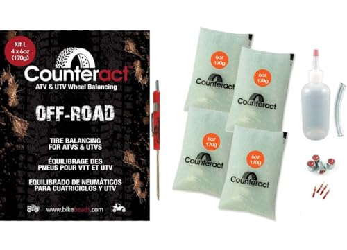 Image of Counteract KIT-L ATV /UTV Do It Yourself Tire /Wheel Balancing Beads Kit - (4) 6oz DIY Bead Bags, (4) Valve Caps and Cores, (1) Core Remover, Injector Bottle