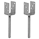 Connex Pfostenträger 71 x 60 x 100 x 200 x 4 mm / Durchmesser16 mm, U-Form, Material: feuerverzinkt, 1 Stück, HV4205 (Packung mit 2)