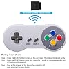 KIWITATA 2 Pack Wireless Controller for SNES Original Console, 2.4GHz Rechargeable Wireless Remote Gamepad for SNES Nintendo Entertainment System Console-7 Pin Connector