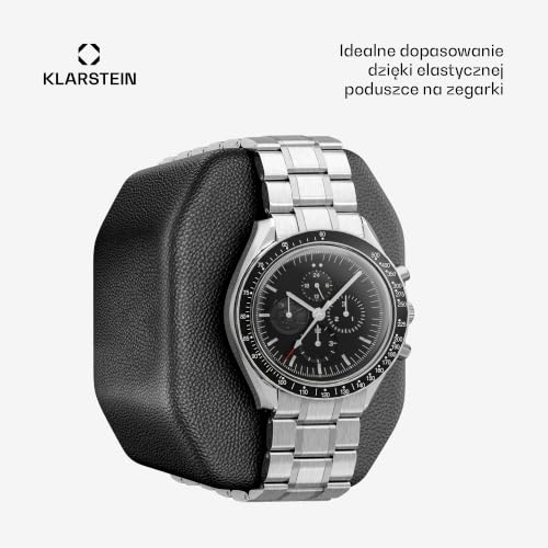Image of Klarstein Brienz 6 Watch Winders - Quiet Watch Winder for 6 Watches, in Wood Look with 4 Rotation Modes & LED Lighting, Memory Foam Cushion, USB Operated
