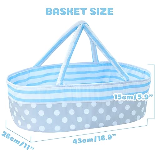 Babeside KSPJ053-CP Reborn Baby Dolls Bassinet Foldable Baby Doll Crib Bed Soft Doll Carrier Doll Accessories With Handle For 17-22 Inch Baby Dolls Girls Boys thumb #4