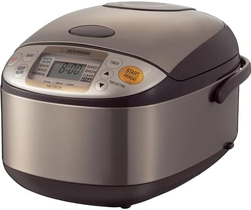 Zojirushi NS-TSC10 Micom Rice Cooker and Warmer 5.5 Cup Stainless/Brown