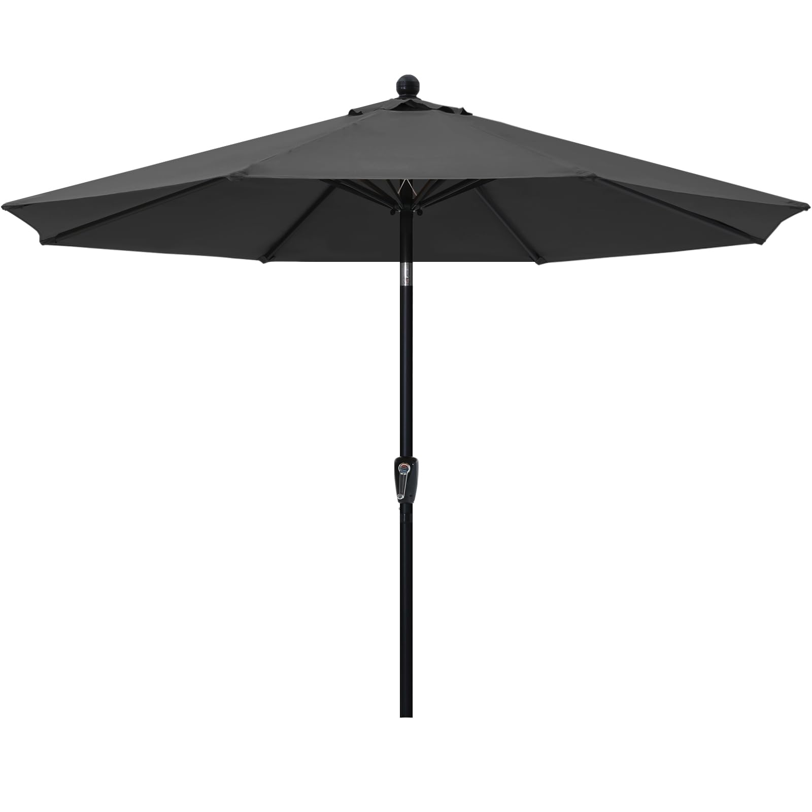 ABCCANOPY Sonnenschirm wasserdicht UV50+ mit Kurbel, Dunkel Grau 270cm | wasserdichtes 300D Polyester, farbecht & lichtecht, 230/270/300 cm für Garten, Terrasse & Strand