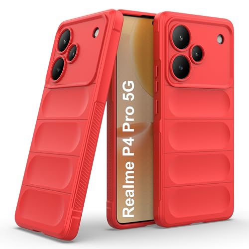 Image of Zapcase Back Case Cover for Realme P4 Pro 5G | Compatible for Realme P4 Pro 5G Back Cover | Liquid Silicon Magic Case with Camera Protection | Red