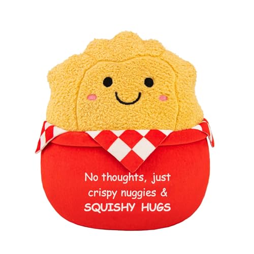 Kingwee Positive Emotional Support Nuggets Stuffed Animal, Ultra Soft Stuffed Pillow, Cute Nuggets Plush Toy, Funny Gift for Babies, Girls & Boys, Women, Friends & Coworkers, 10 Inch