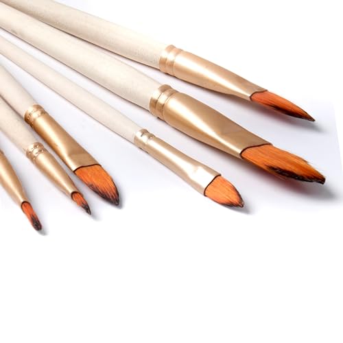 Image of Little Birdie, Cat's Tongue Brush Set 6Pc | Synthetic Paint Brushes