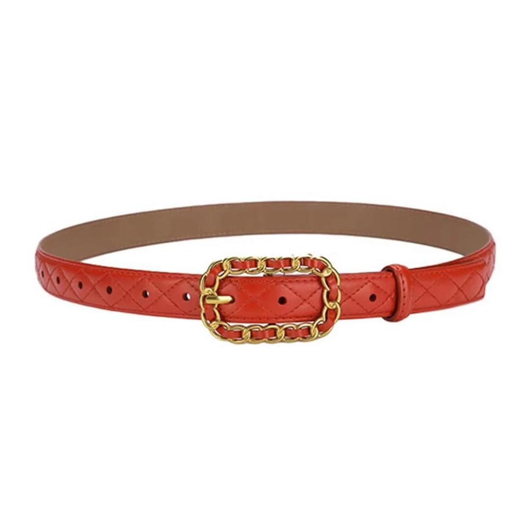 Donne di Modo Del Cuoio Genuino Pin Fibbia Cintura 2.3Cm Largo Moda Oro Fibbia Donna Accessori Cintura