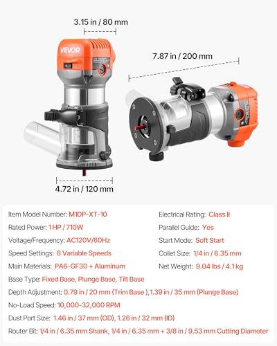 VEVOR Multi-Base Palm Router
