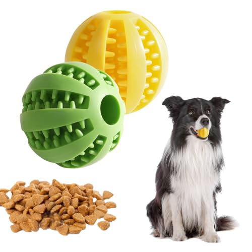 Zividodo Interactive Dog Toys, Dog Puzzle Ball, Pet Chew Relieves Anxiety, Cleans Teeth,Dog Toys to Keep Them Busy,Outdoor Dog Entertainment for Small and Medium Dogs (2 pcs)